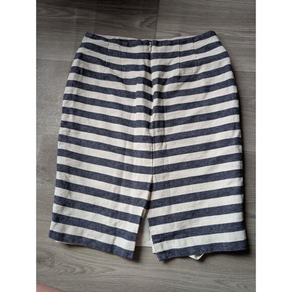 Ann Taylor Womens Linen Striped Pencil Skirt With Front Zippers Size 2 - Picture 6 of 7